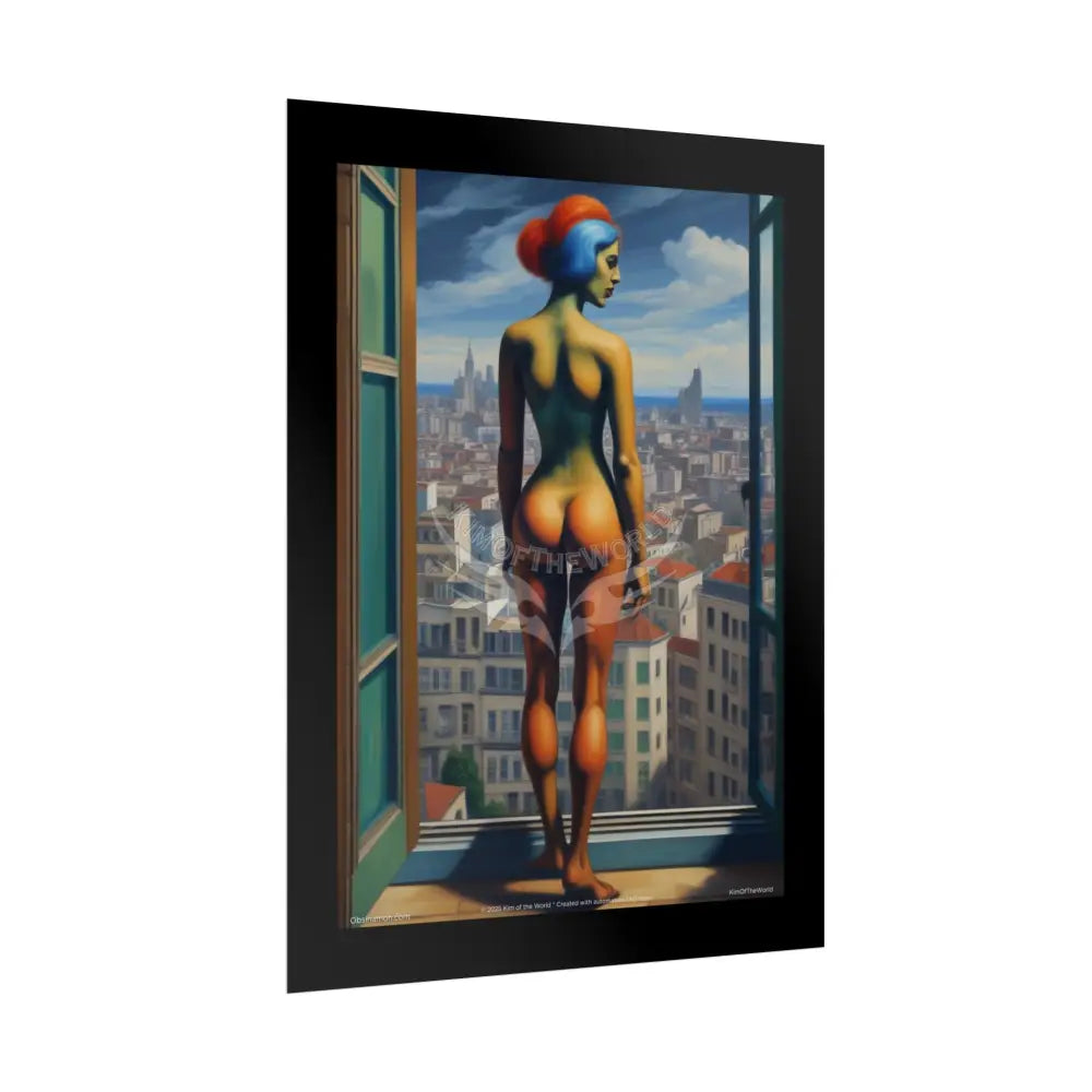Weird Naughty Fashion Giantess Stiletto Fetish Weird & Braless Poster — 3D Stiletto Lady Giant Weirdcore Girlfriend Art