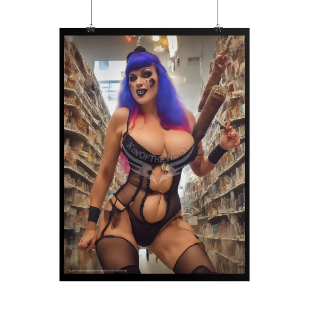 Weird Sheer Street Fashion Girl Rolled Posters — Subtle Sexy Seductive Wall Art Poster