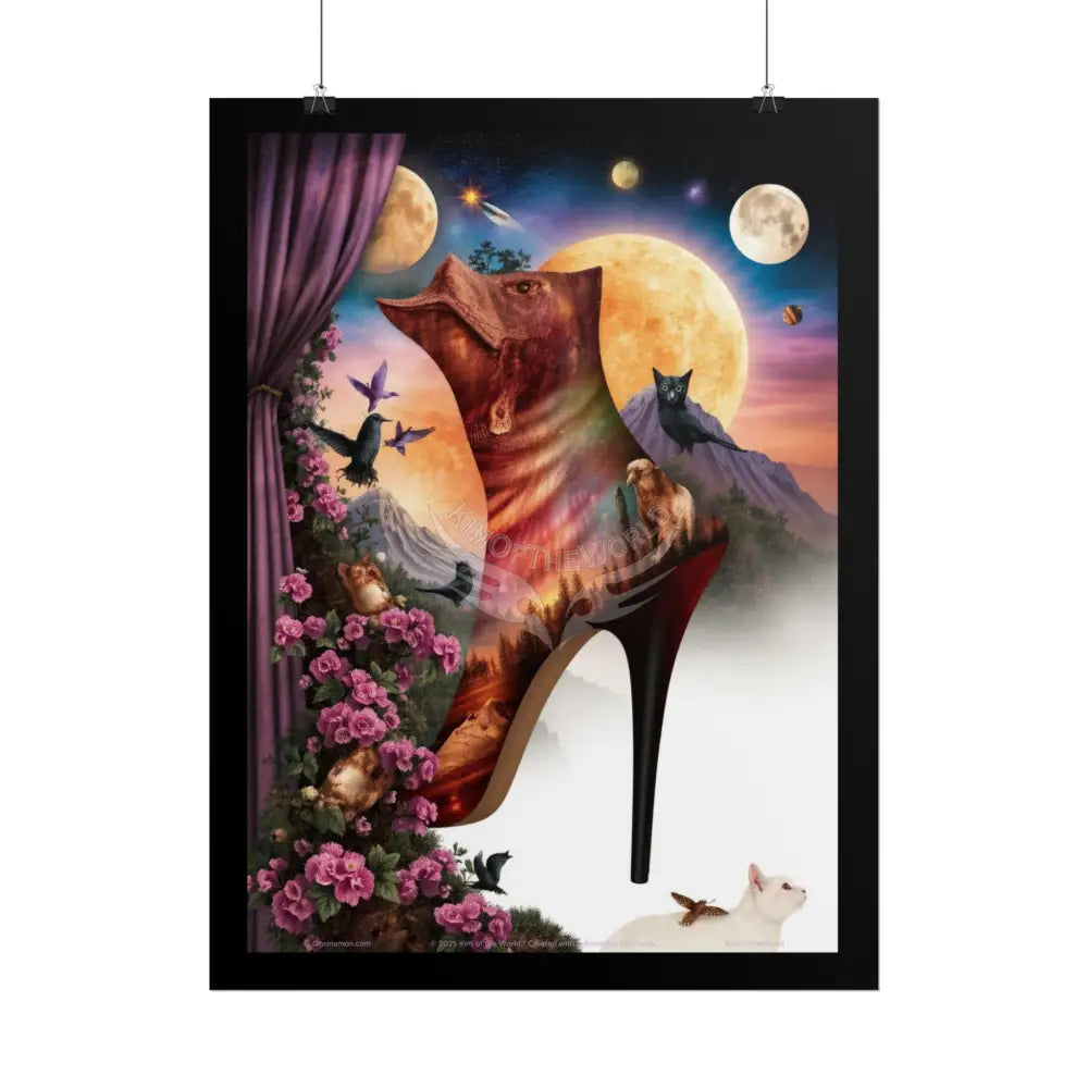 Weird Shoe Celestial Gothic Magic Mashup Floral Art Poster — Surreal Blender Sculpture Print Poster