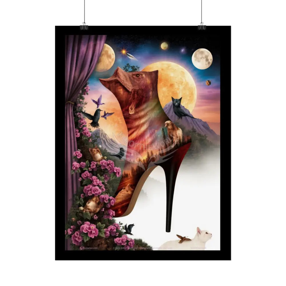 Weird Shoe Celestial Gothic Magic Mashup Floral Art Poster — Surreal Blender Sculpture Print Poster