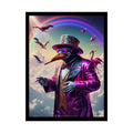 Weird Smoking Plague Doctor Vaporwave Gothic Character Sci Fi Comedy Horror - Wall Art Posters 18″ x 24″ (Vertical)