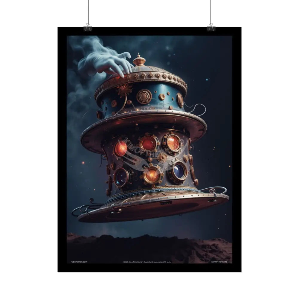 Weird Steampunk Gothic Magic Top Hat House Surreal Art Poster — Surreal Blender Sculpture Print Poster