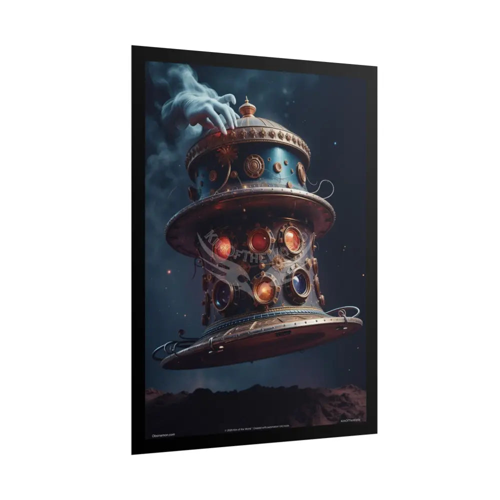 Weird Steampunk Gothic Magic Top Hat House Surreal Art Poster — Surreal Blender Sculpture Print Poster