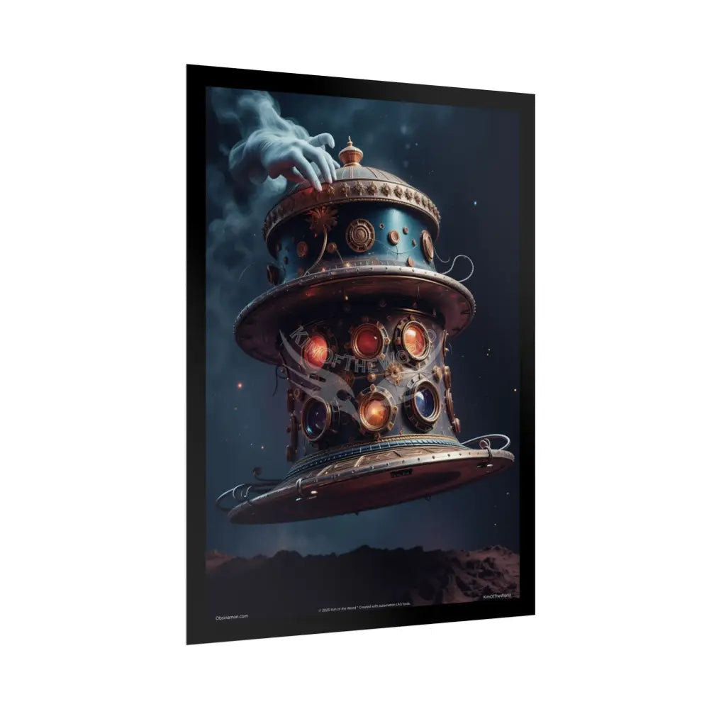 Weird Steampunk Gothic Magic Top Hat House Surreal Art Poster — Surreal Blender Sculpture Print Poster
