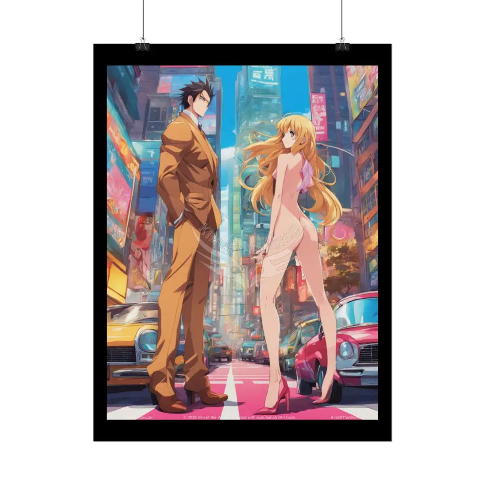 Weird Tall Girlfriend Giant Giantess Anime Giant Lady Girl Poster — Rolled Art Print Poster