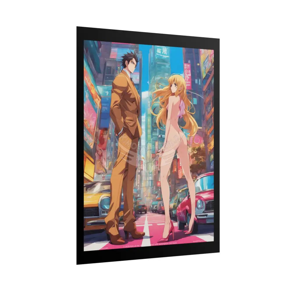 Weird Tall Girlfriend Giant Giantess Anime Giant Lady Girl Poster — Rolled Art Print Poster