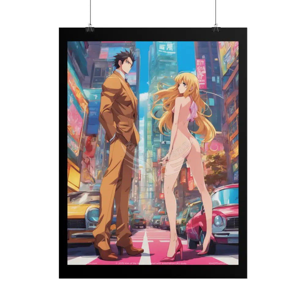 Weird Tall Girlfriend Giant Giantess Anime Giant Lady Girl Poster — Rolled Art Print Poster