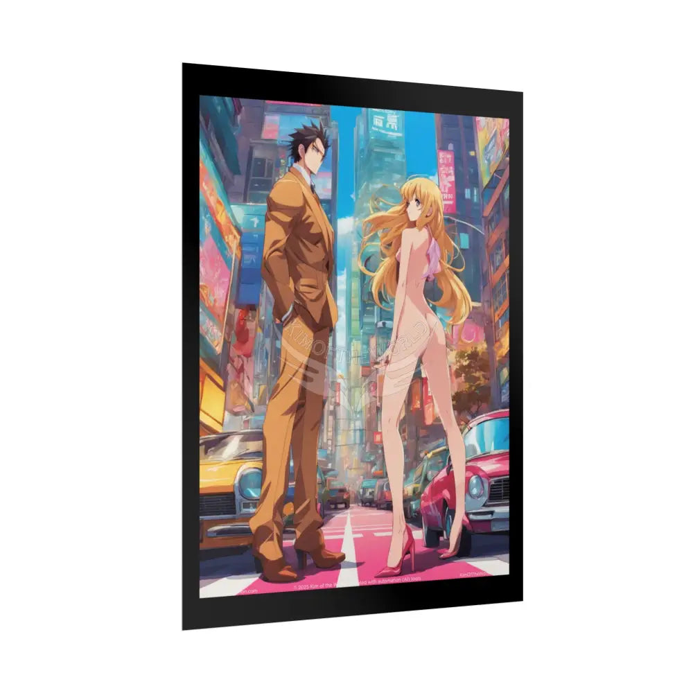Weird Tall Girlfriend Giant Giantess Anime Giant Lady Girl Poster — Rolled Art Print Poster