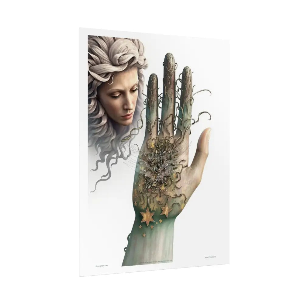 Weird & Unusual 3D Surreal Fantasy Gothic Wonderland Giant Lady Floral Bootscape Mirror Landscape Art Poster —