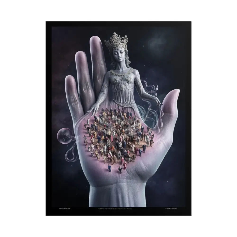 Weird & Unusual 3D Surreal Fantasy Gothic Wonderland Giant Lady Floral Bootscape Mirror Landscape Art Poster —