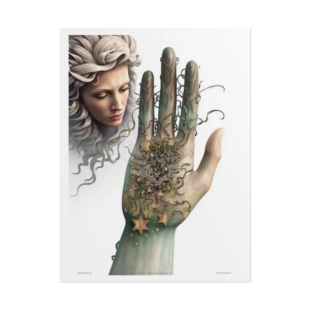 Weird & Unusual 3D Surreal Fantasy Gothic Wonderland Giant Lady Floral Bootscape Mirror Landscape Art Poster —