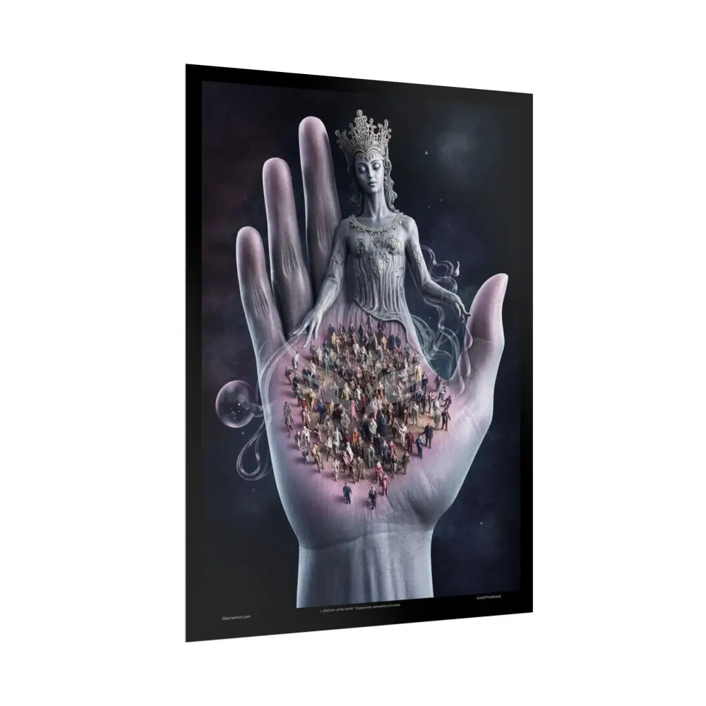 Weird & Unusual 3D Surreal Fantasy Gothic Wonderland Giant Lady Floral Bootscape Mirror Landscape Art Poster —