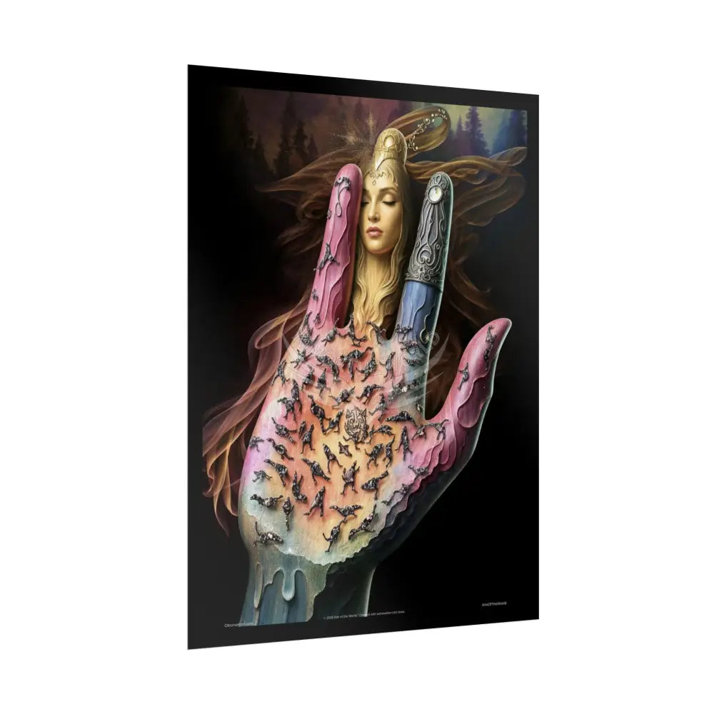 Weird & Unusual 3D Surreal Fantasy Gothic Wonderland Giant Lady Floral Bootscape Mirror Landscape Art Poster —
