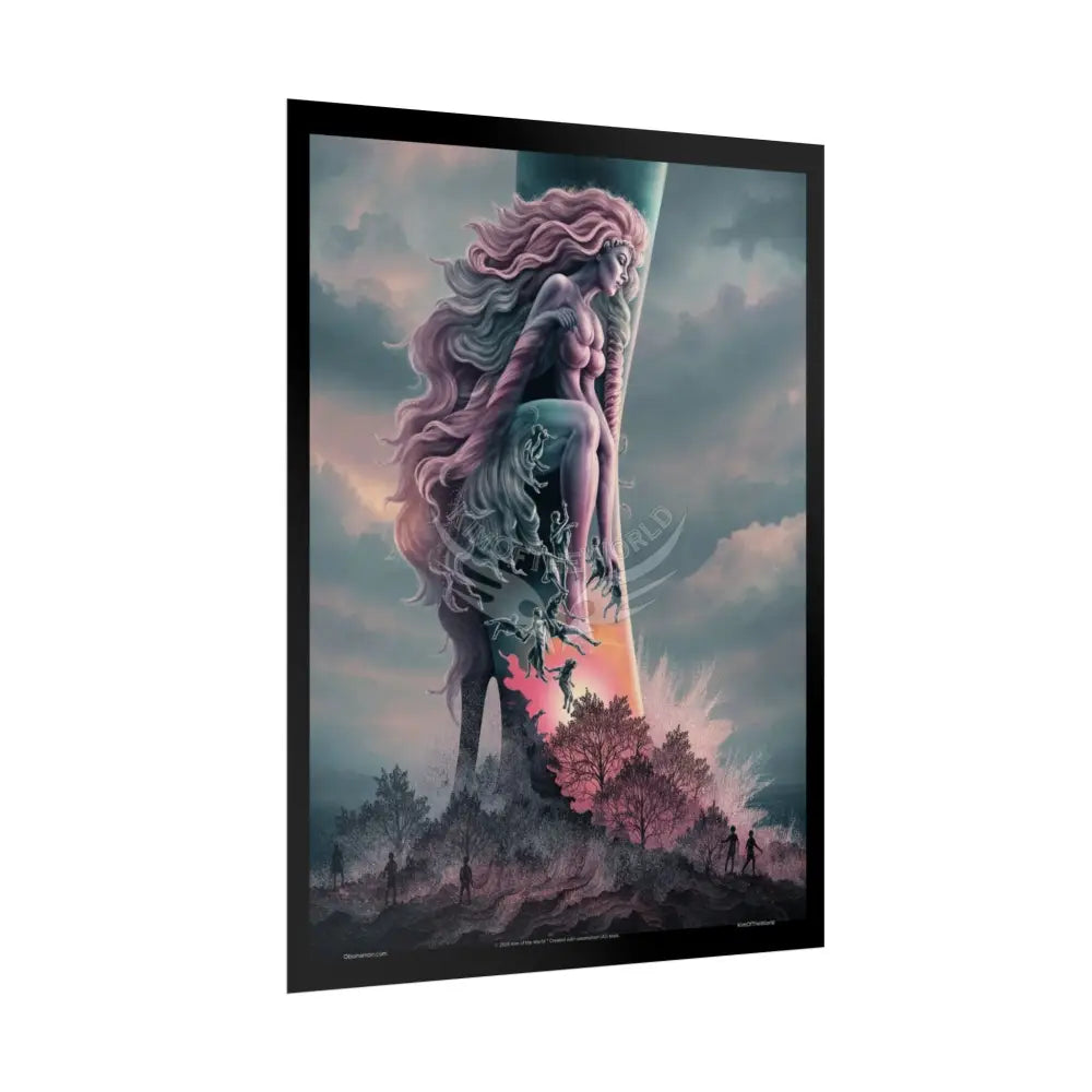 Weird & Unusual 3D Surreal Fantasy Gothic Wonderland Giant Lady Floral Bootscape Mirror Landscape Art Poster —