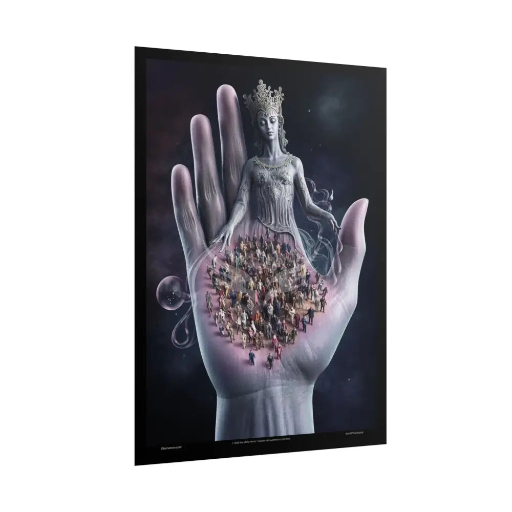 Weird & Unusual 3D Surreal Fantasy Gothic Wonderland Giant Lady Floral Bootscape Mirror Landscape Art Poster —