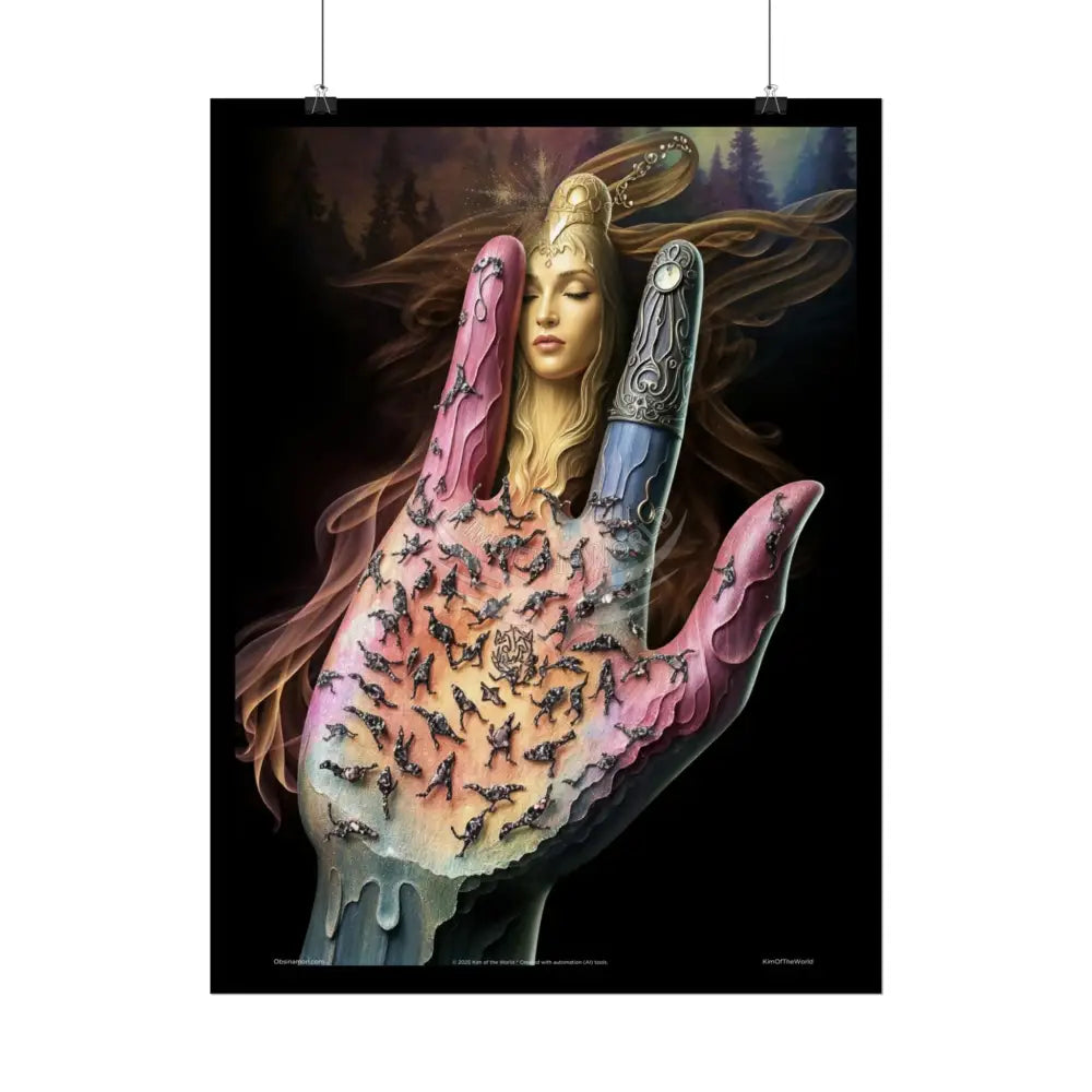 Weird & Unusual 3D Surreal Fantasy Gothic Wonderland Giant Lady Floral Bootscape Mirror Landscape Art Poster —
