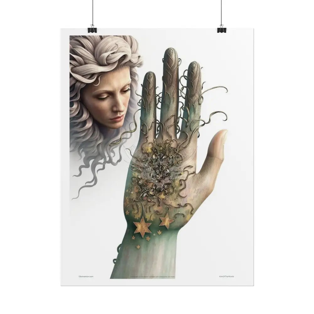 Weird & Unusual 3D Surreal Fantasy Gothic Wonderland Giant Lady Floral Bootscape Mirror Landscape Art Poster —