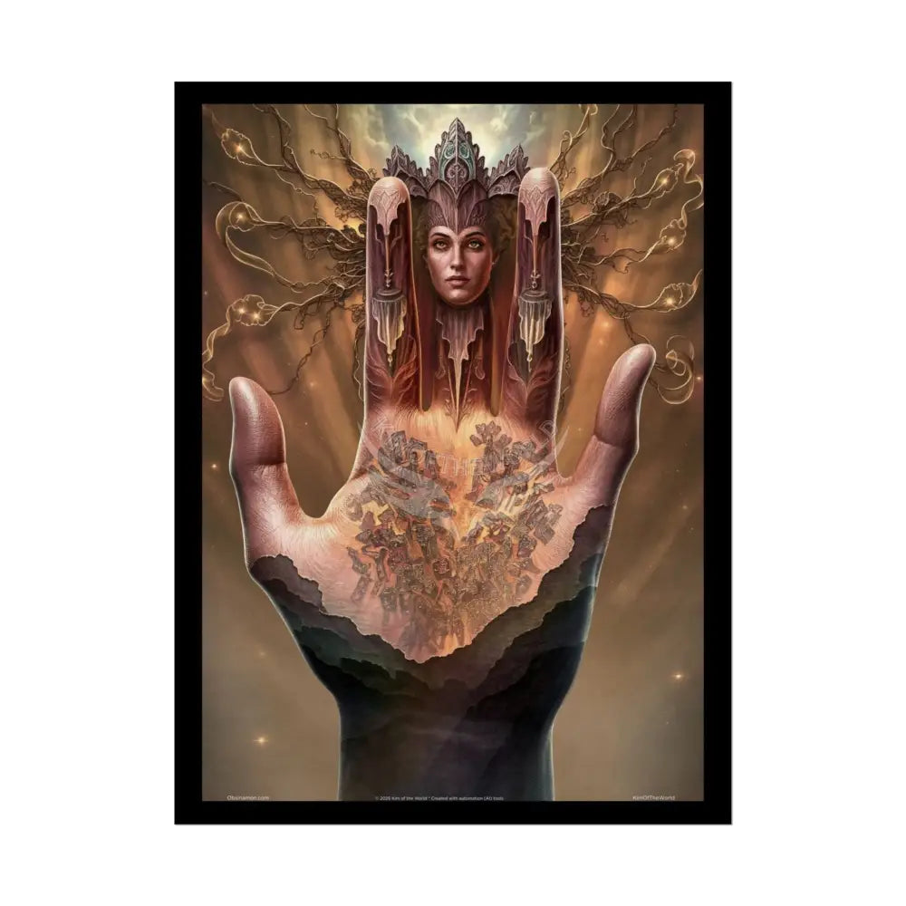 Weird & Unusual 3D Surreal Fantasy Gothic Wonderland Giant Magic Practitioner Hand Landscape Art Poster — Exclusive