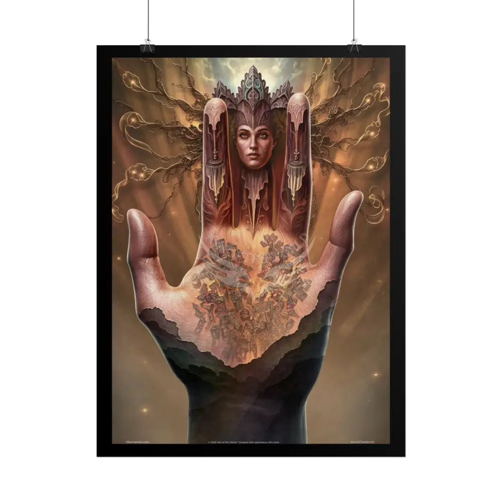 Weird & Unusual 3D Surreal Fantasy Gothic Wonderland Giant Magic Practitioner Hand Landscape Art Poster — Exclusive