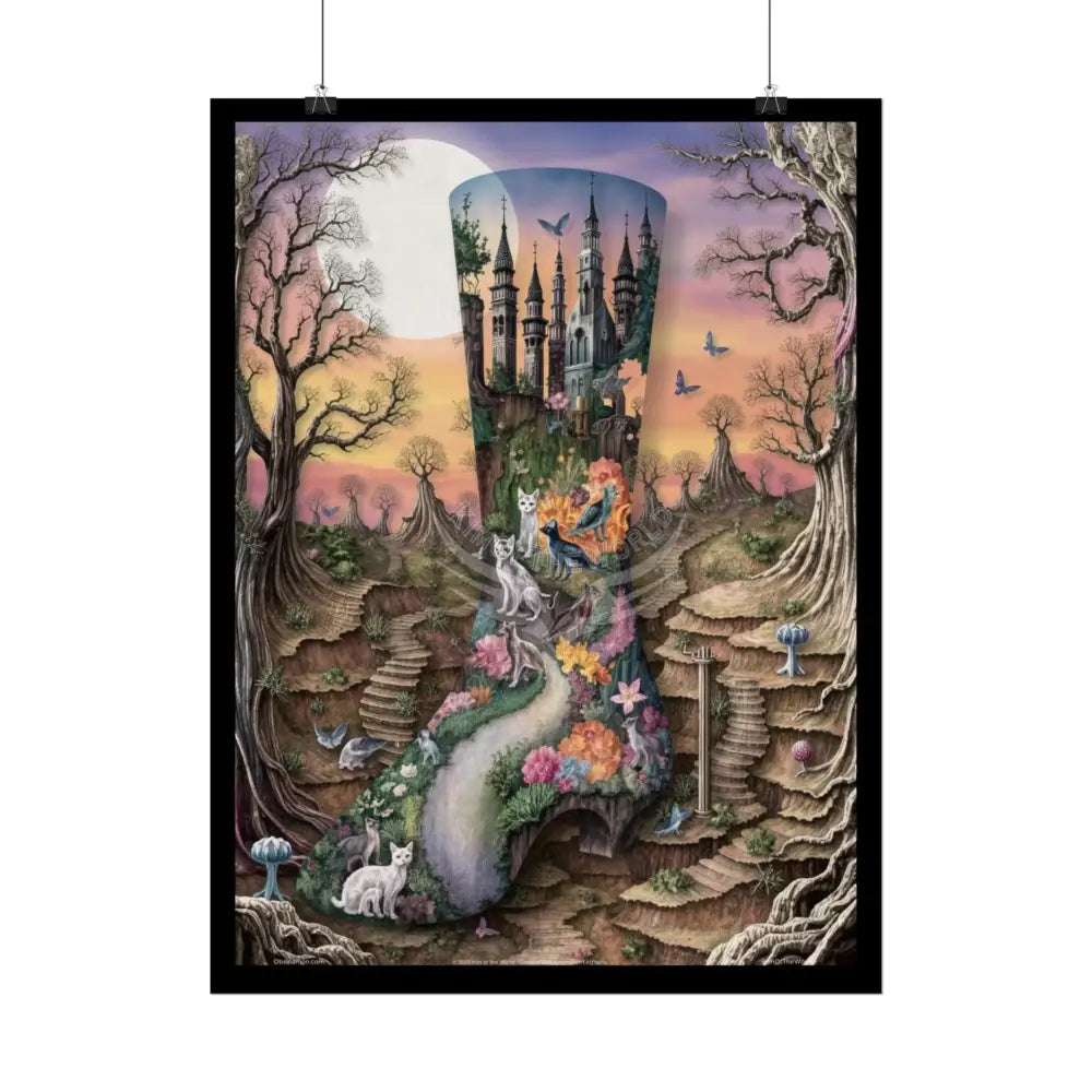 Weird & Unusual 3D Surreal Giant Floral Boot Cat Fantasy Gothic Wonderland Bootscape Art Poster — Exclusive Blender