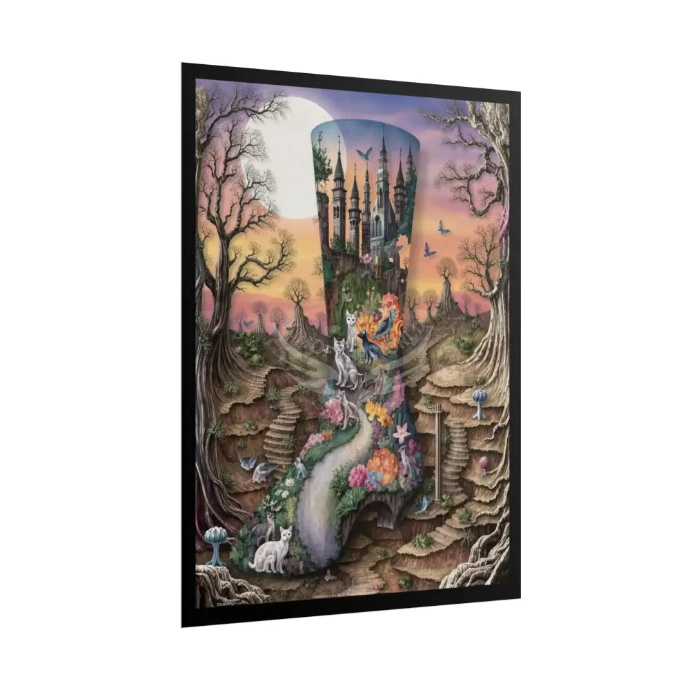Weird & Unusual 3D Surreal Giant Floral Boot Cat Fantasy Gothic Wonderland Bootscape Art Poster — Exclusive Blender