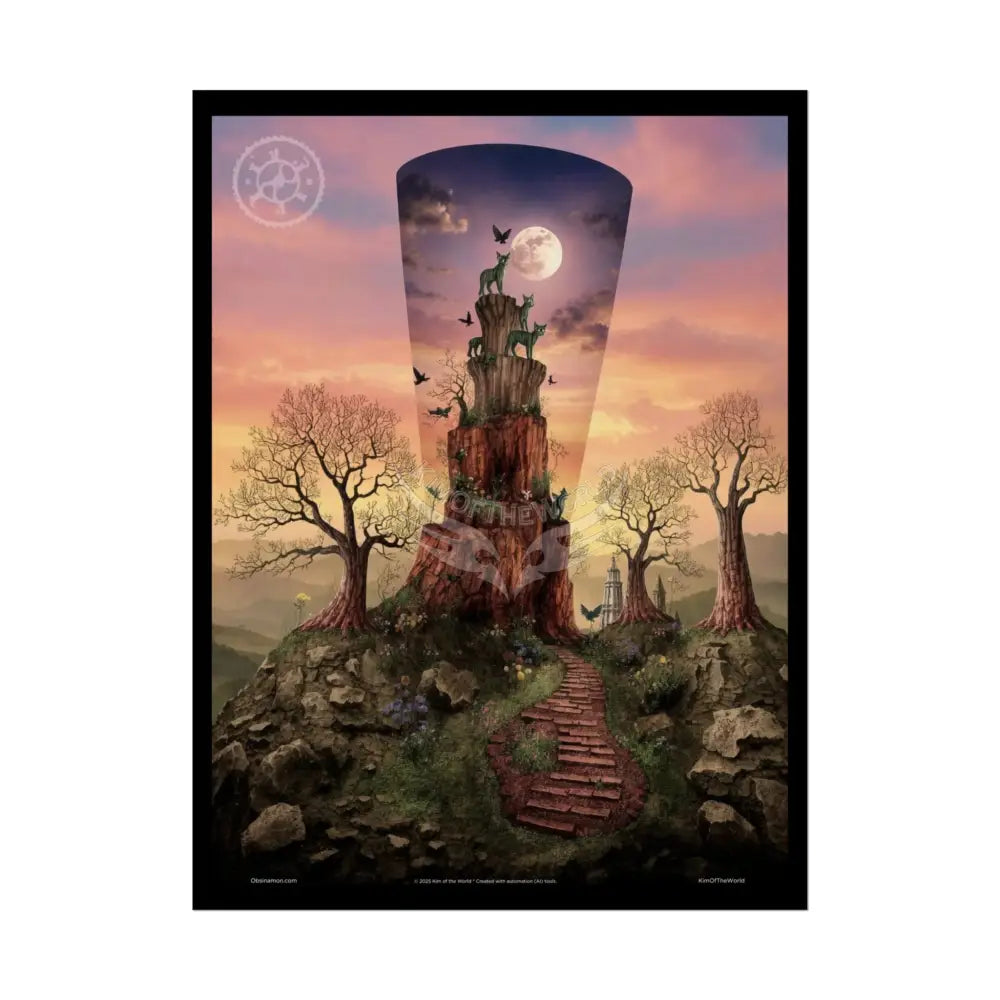Weird & Unusual 3D Surreal Giant Floral Boot Fantasy Gothic Wonderland Bootscape Art Poster — Exclusive Blender Diorama