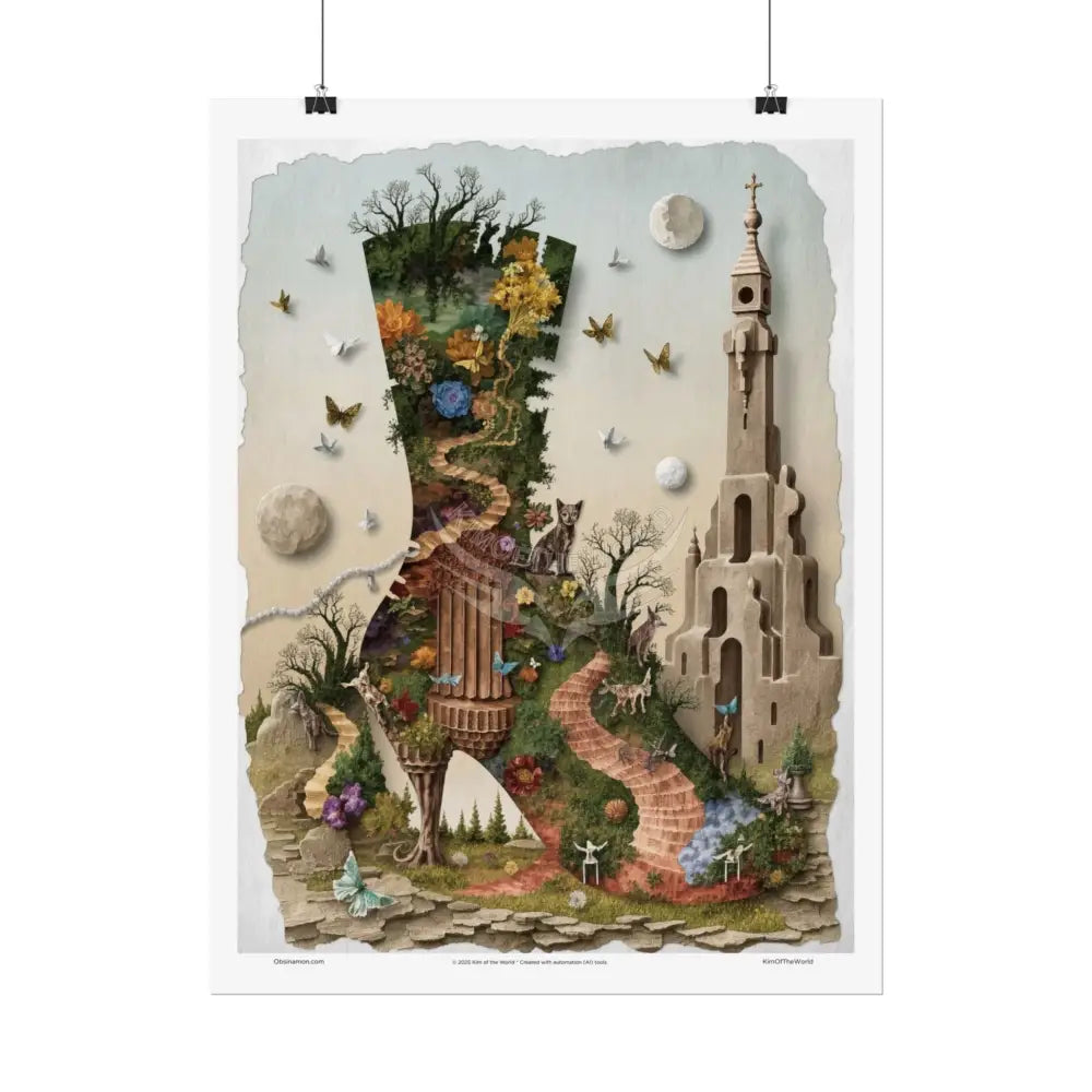 Weird & Unusual 3D Surreal Giant Floral Boot Fantasy Gothic Wonderland Bootscape Art Poster — Exclusive Blender Diorama