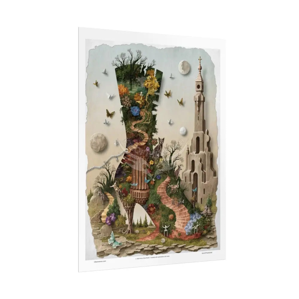 Weird & Unusual 3D Surreal Giant Floral Boot Fantasy Gothic Wonderland Bootscape Art Poster — Exclusive Blender Diorama