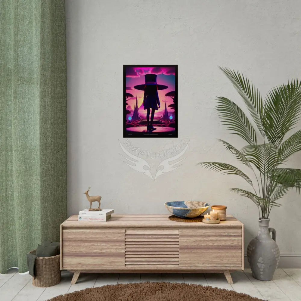 Weird Vaporwave Magician Hat Portrait Profile Poster — 3D Flat Art Print Poster Set Pieces Poster
