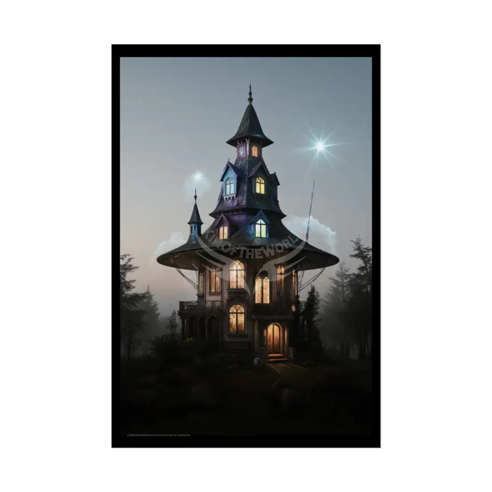Weird Witch Hat House Poster — Colorful Rolled Art Print 24’’ x 36’’ (Vertical) / Semi Glossy Poster