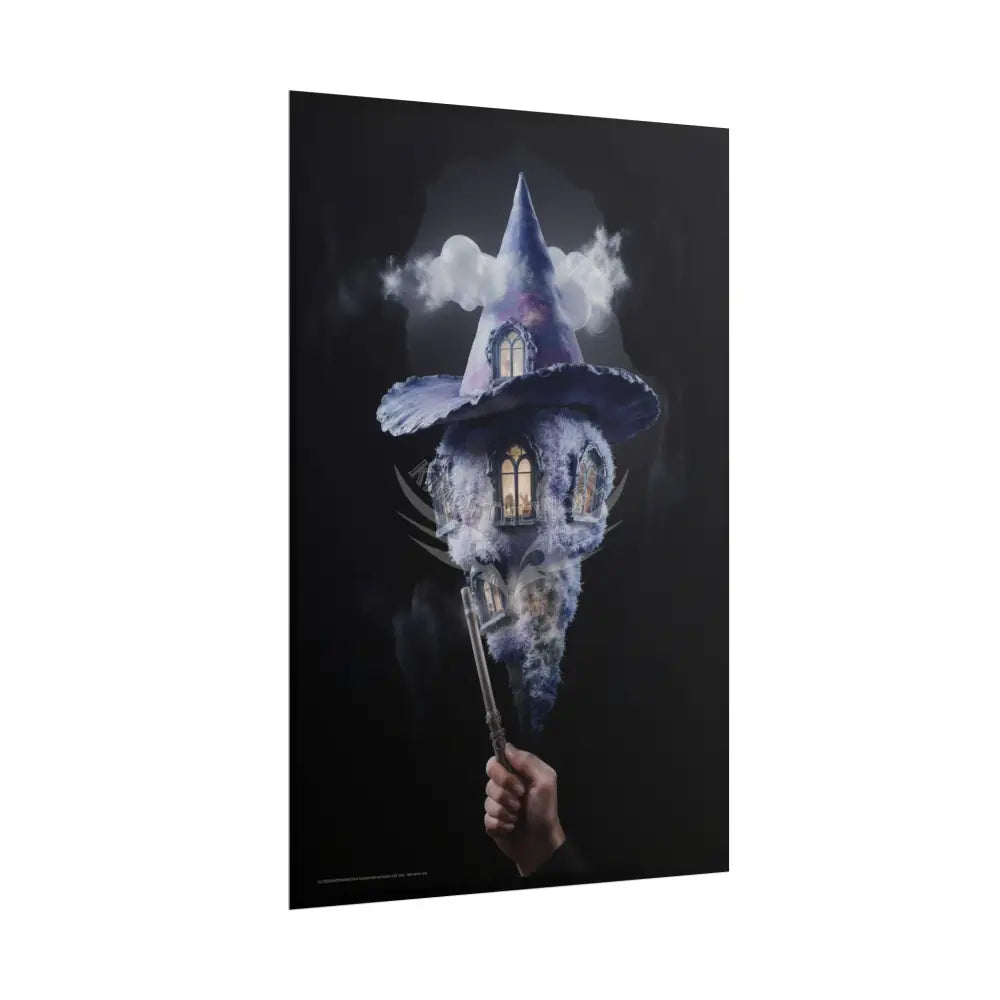 Weird Witch Wand Hat House Poster — Colorful Rolled Art Print Poster