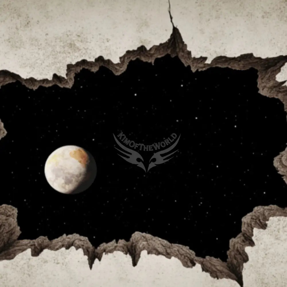 White Cracked Wall 3d Breakout Moon Window Unpasted Mural Wallpaper 144’’x100’’ 144’’x100’’ Wall Coverings