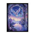 White Owl Lavender Landscape Fantasy Gothic Scene - Rolled Poster 18″ x 24″ (Vertical) / Semi Glossy Poster