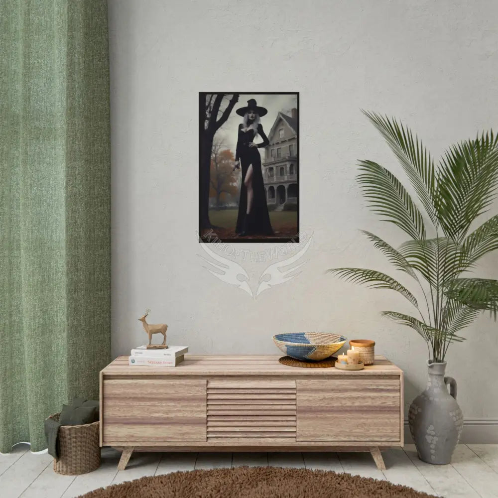 Witchy Giantess Halloween Poster — Haunted Victorian Mansion & Giant Witch Rolled Poster Poster