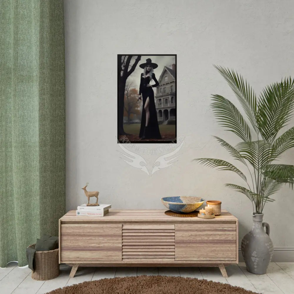 Witchy Giantess Halloween Poster — Haunted Victorian Mansion & Giant Witch Rolled Poster Poster