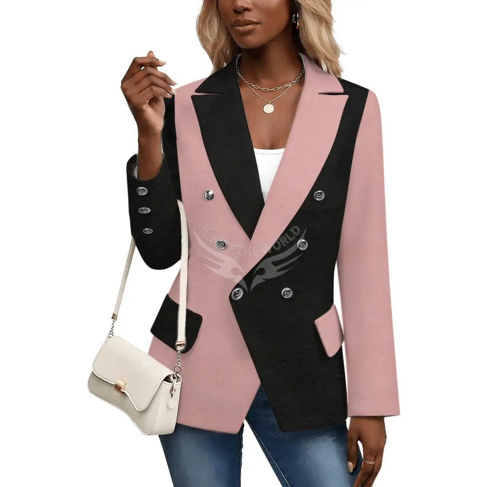 Women’s Casual Blazer - Black and Pink S Women’s Hoodies