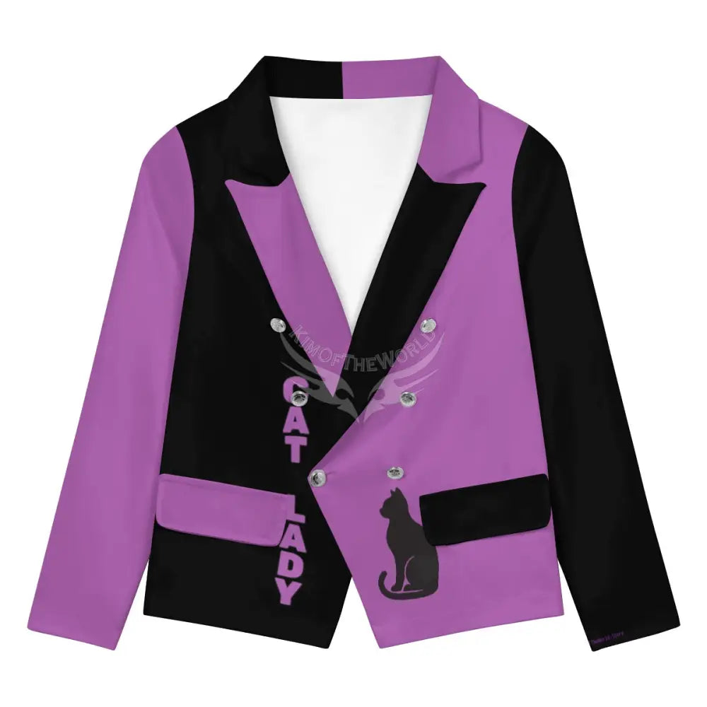 Women’s Casual Blazer - Orchid and Black Cat Lady Suit Blazer Women’s Hoodies