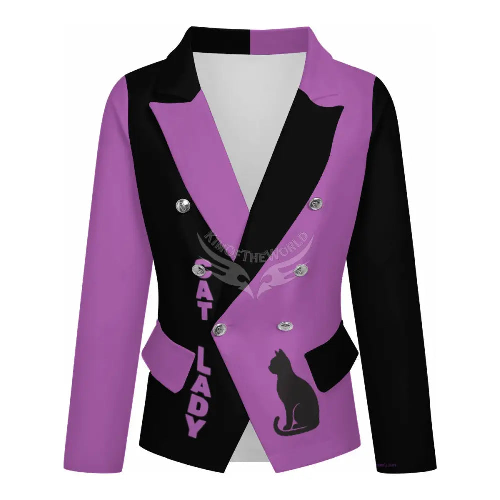 Women’s Casual Blazer - Orchid and Black Cat Lady Suit Blazer Women’s Hoodies