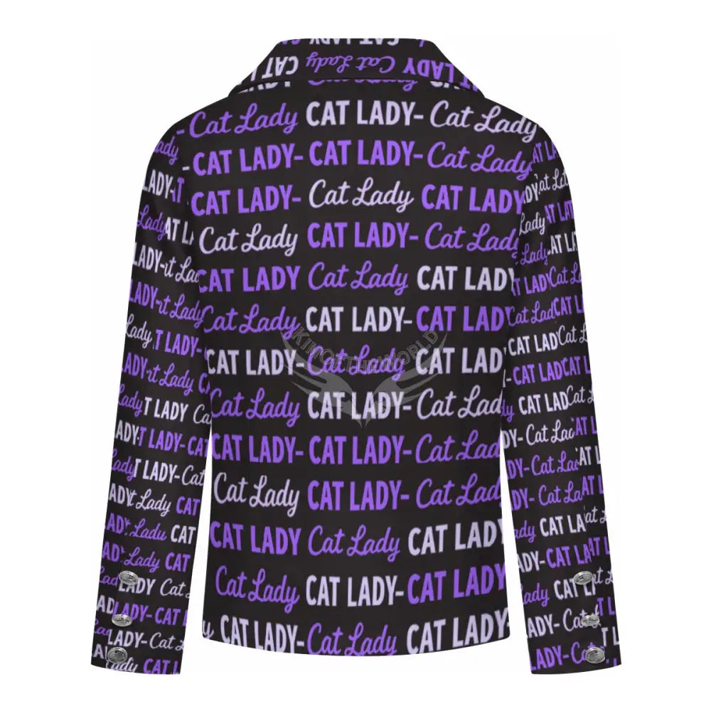 Women’s Casual Blazer - Purple Cat Lady Print Women’s Hoodies