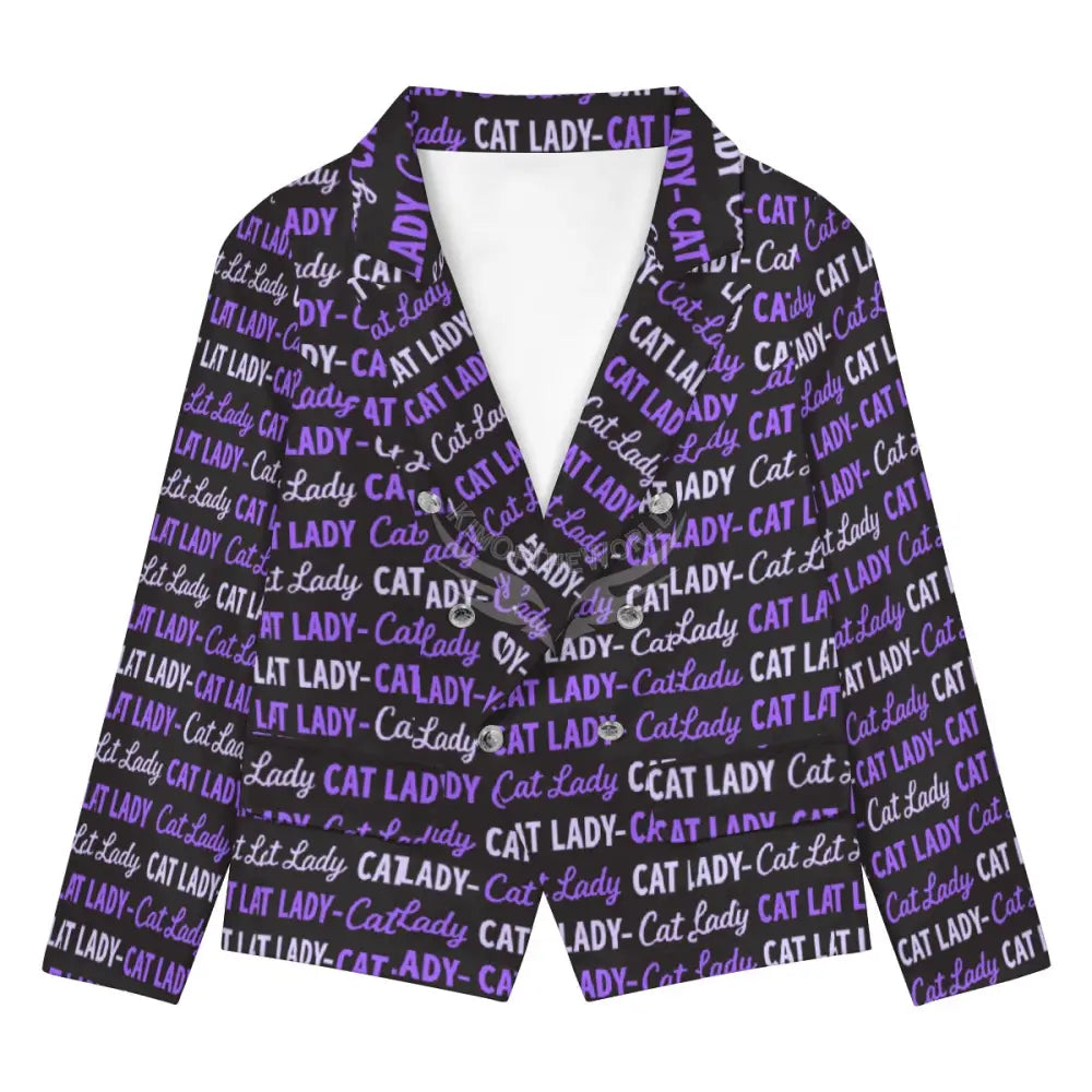 Women’s Casual Blazer - Purple Cat Lady Print Women’s Hoodies