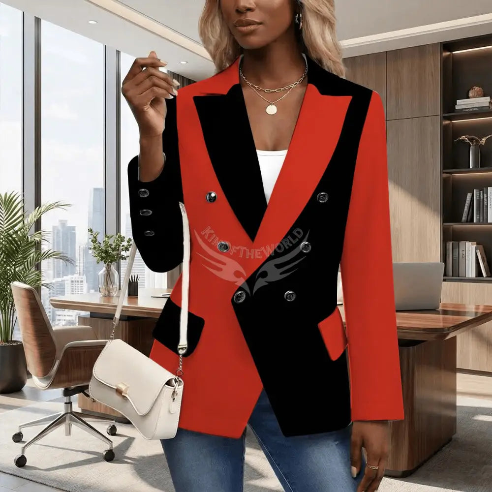 Women’s Casual Blazer - Red & Black Women’s Hoodies