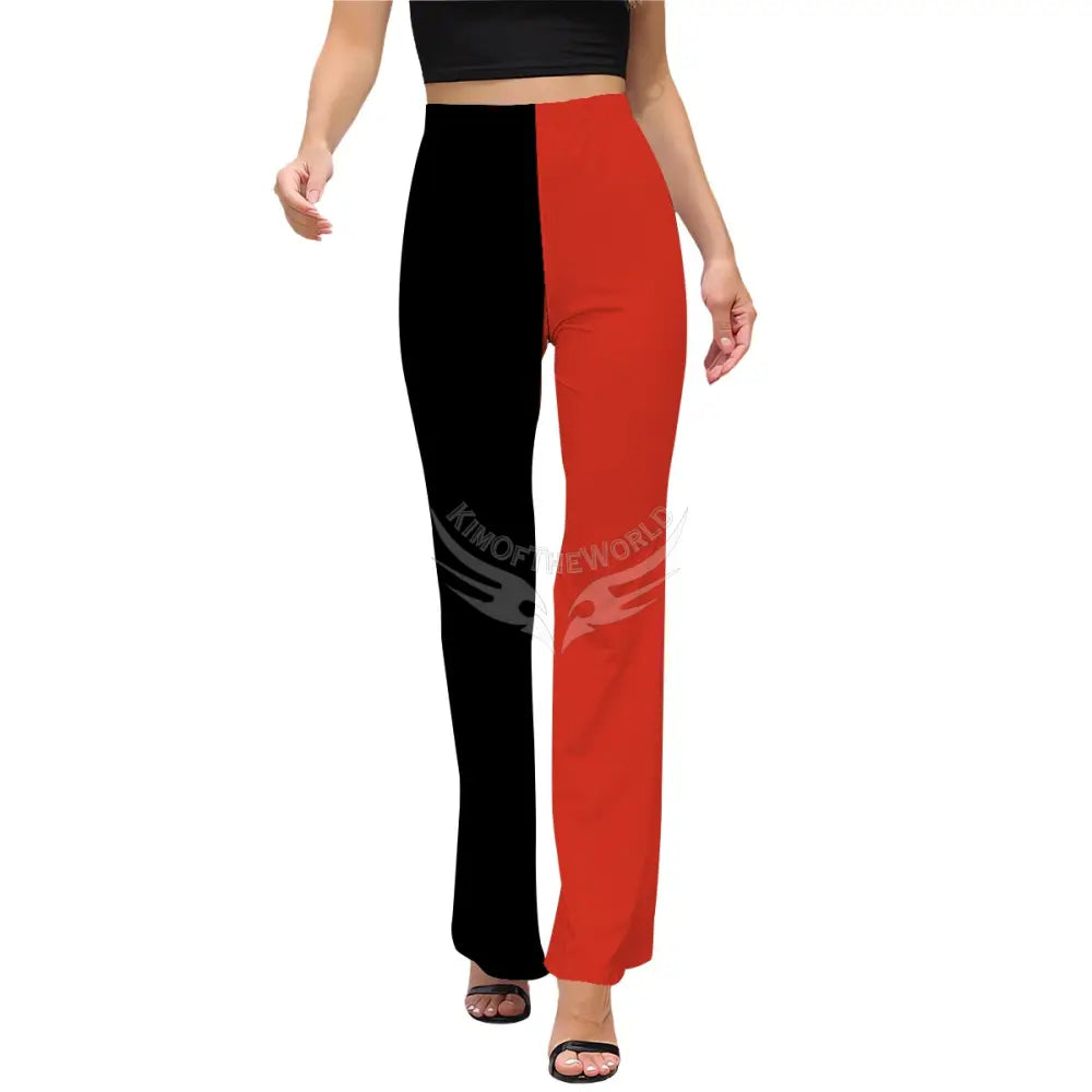 Women’s Flared Pants - Black and Red Women’s Pants