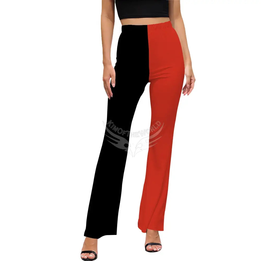 Women’s Flared Pants - Black and Red Women’s Pants