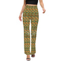 Women’s Flared Pants - Vintage Faux Green Stamp Print XS Women’s Pants