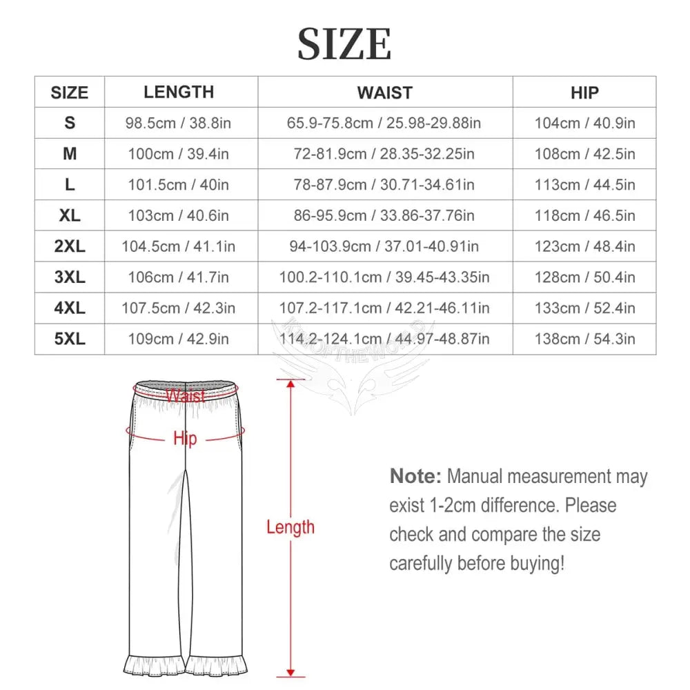 Women’s Ruffled Pajama Pants - Large Gothic Rose Print Women’s Pajamas