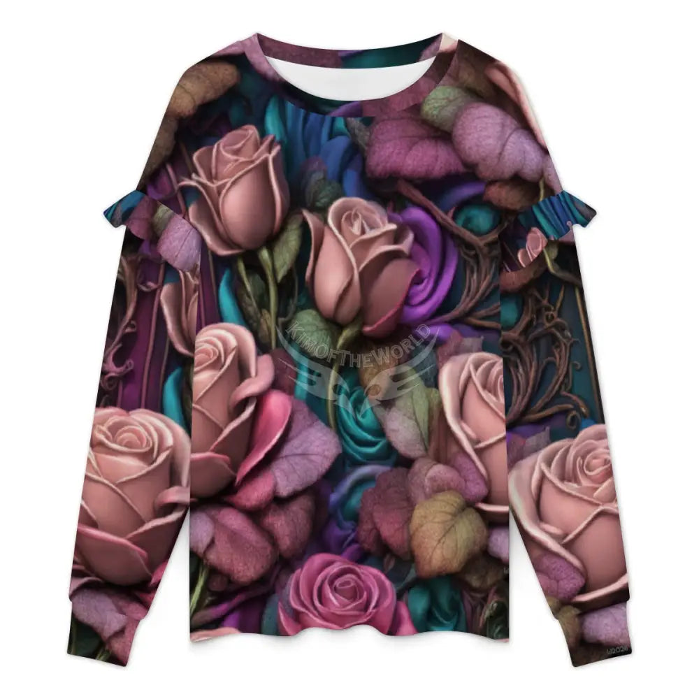 Women’s Ruffled Shoulder Sweatshirt Women’s Hoodies