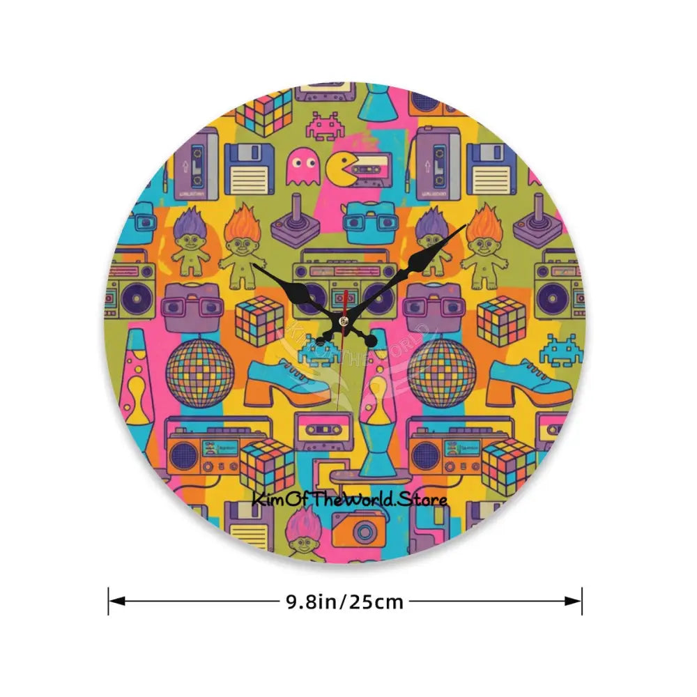 Wooden Round Wall Clock 9.8’’x9.8’’ (Made in USA) One Size Wall Clock