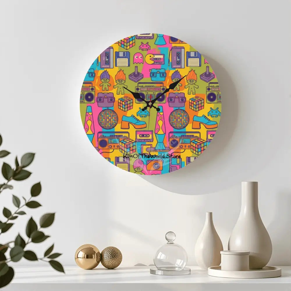 Wooden Round Wall Clock 9.8’’x9.8’’ (Made in USA) One Size Wall Clock