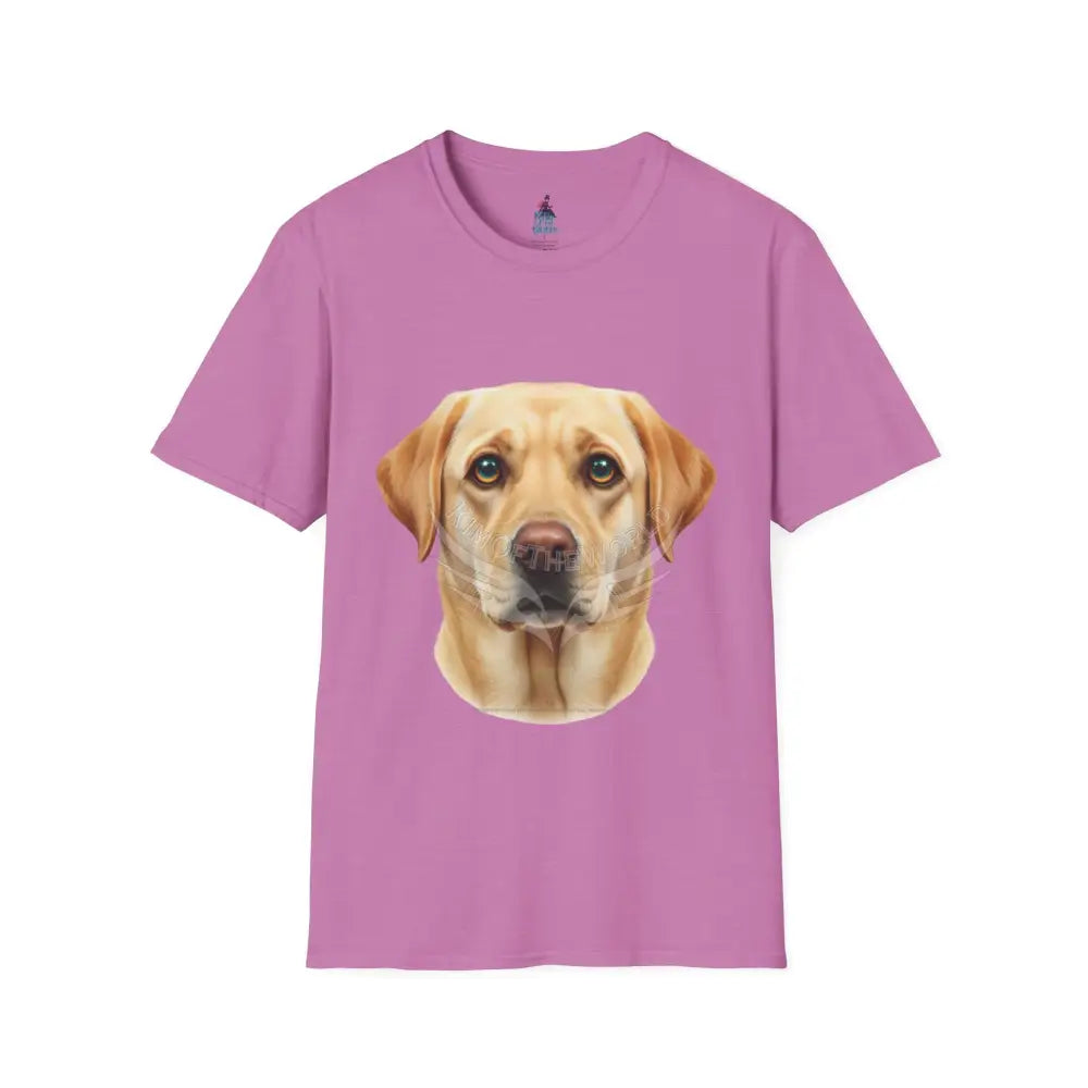 Yellow Labrador Retriever Dog Lab Parent Tee - Softstyle T-Shirt Heather Radiant Orchid / S T-Shirt